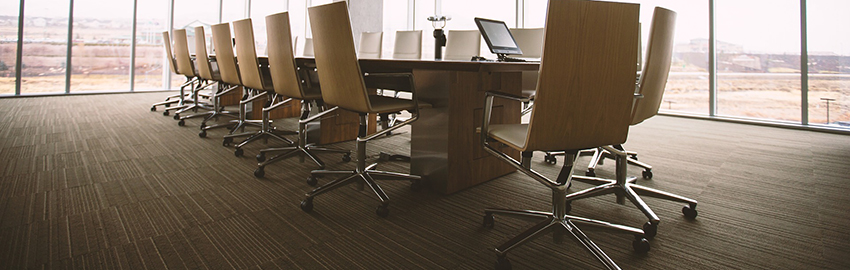 Empty member conference board room