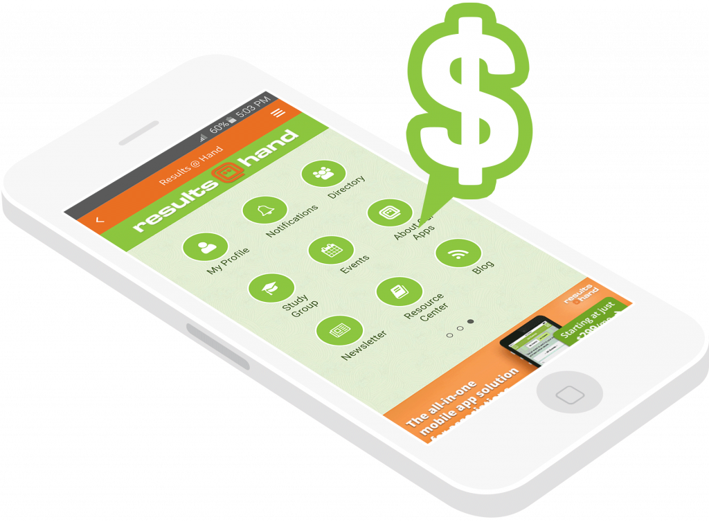 mobile app sponsorship dollars on mobile event app phone