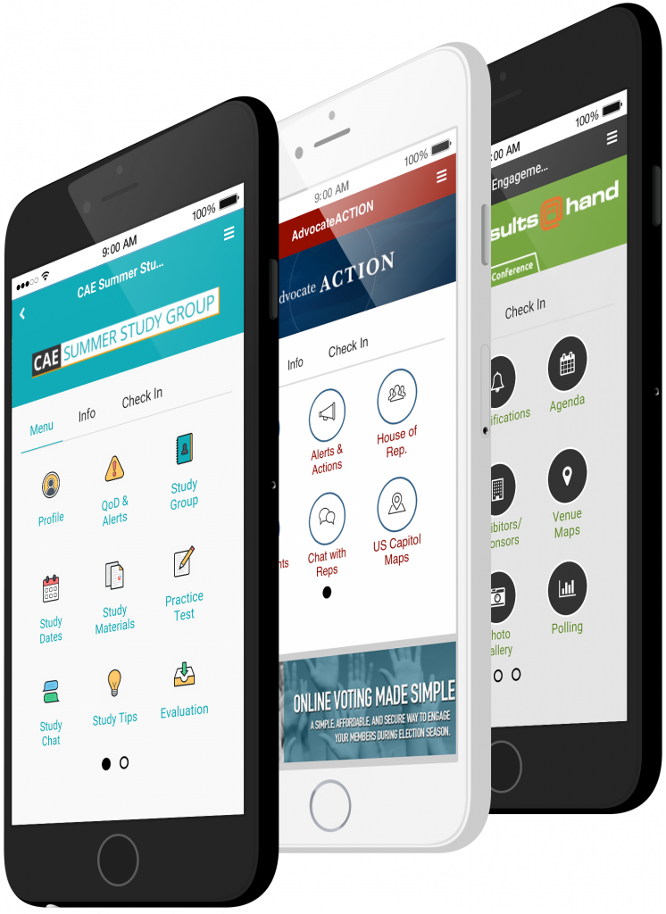Results at Hand mobile event apps for events, realtors, advocacy, and more on iPhones