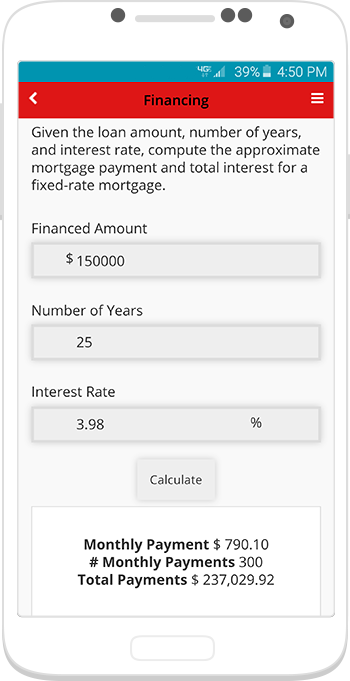 In-App Calculator on the ICBR Membership App